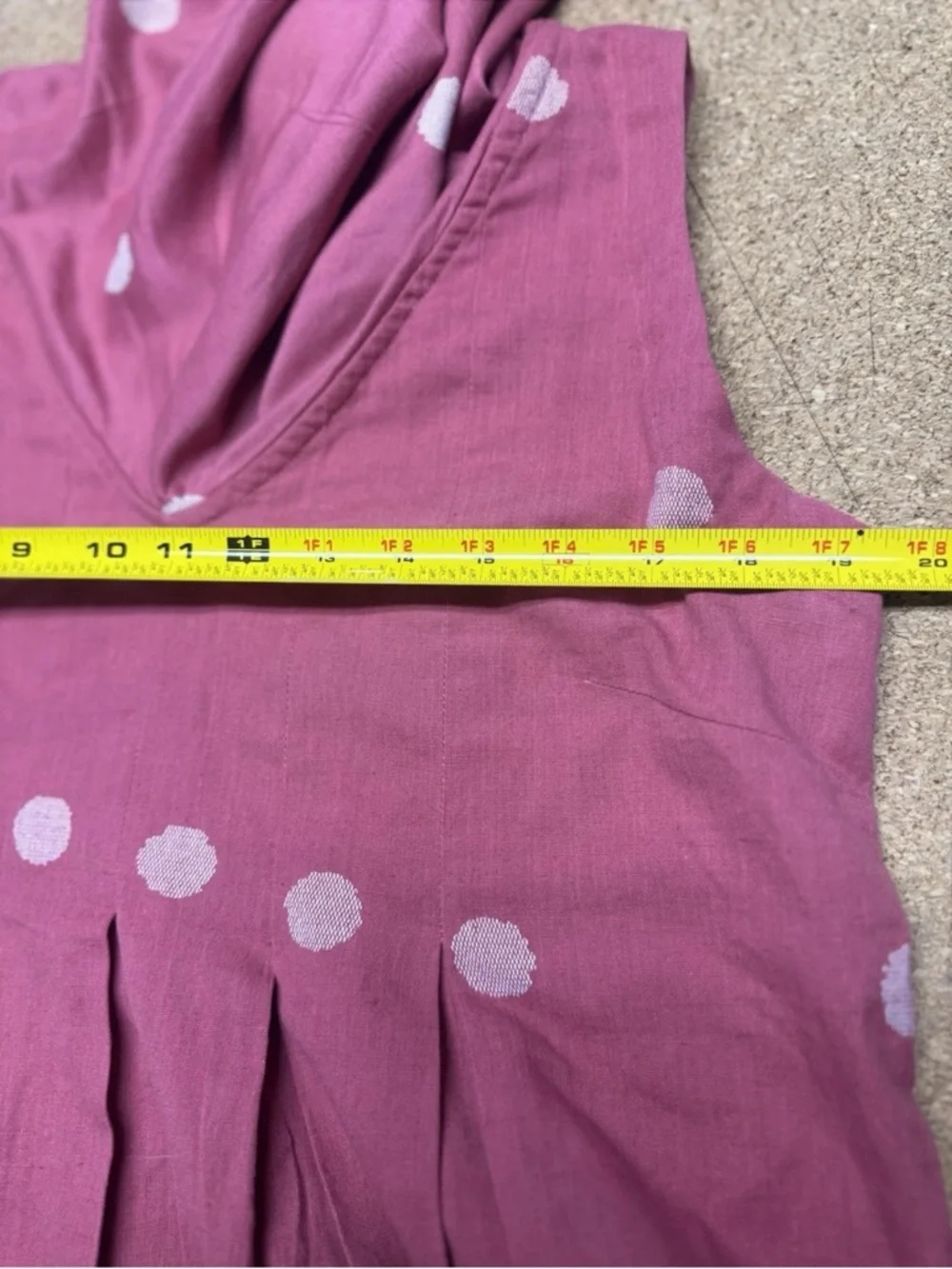 Bombay Paisley Pink Polka Dot Dress L Sleeveless Cowl Neck Cottagecore Boho G - Picture 5 of 6